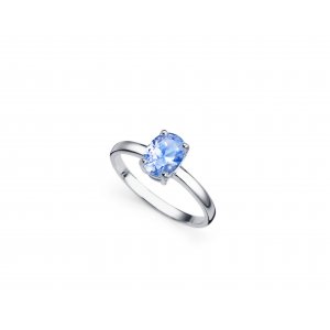 Stříbrný prsten se zirkonem Oliver Weber Smooth blue