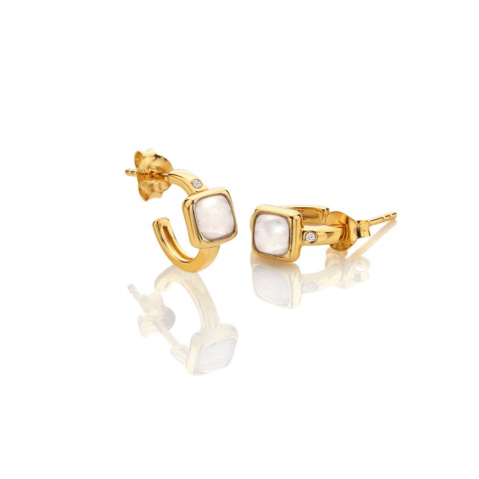 Stříbrné náušnice Hot Diamonds X Gemstones Square DE767