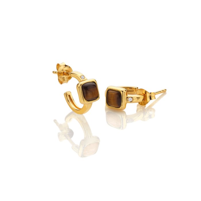 Stříbrné náušnice Hot Diamonds X Gemstones Square DE769