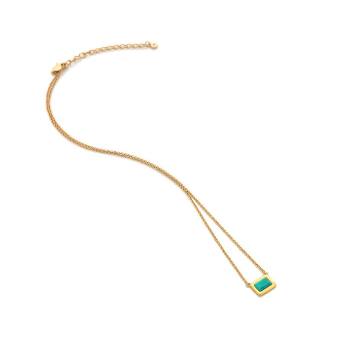 Stříbrný náhrdelník Hot Diamonds X Gemstones Rectangle DN179