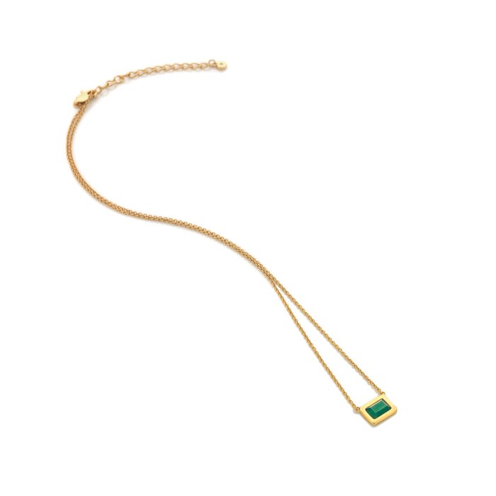 Stříbrný náhrdelník Hot Diamonds X Gemstones Rectangle DN181