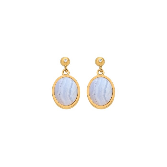 Stříbrné náušnice Hot Diamonds X Gemstones Oval DE776