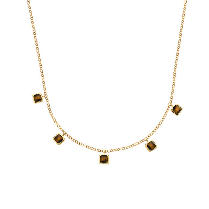 Stříbrný náhrdelník Hot Diamonds X Gemstones Square DN184