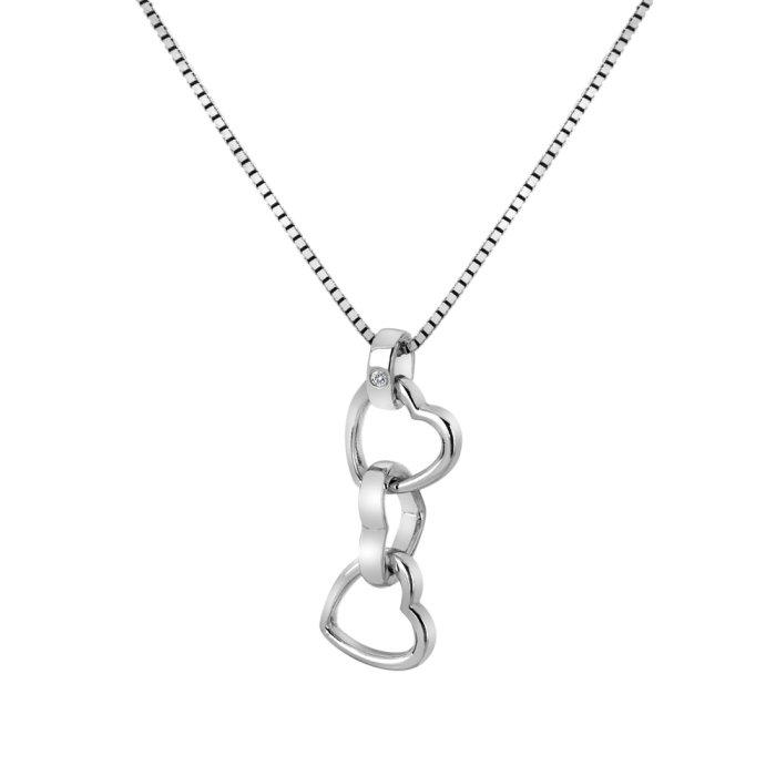 Stříbrný přívěsek Hot Diamonds Trio Triple Heart DP835