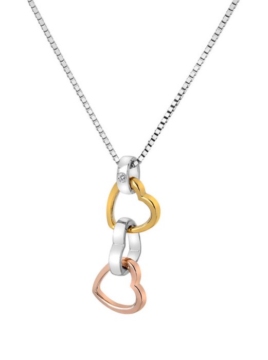 Stříbrný přívěsek Hot Diamonds Trio Triple Heart RG DP836